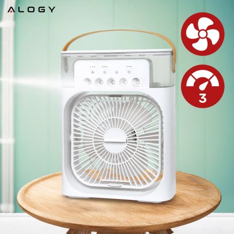 Wentylator wiatrak biurkowy 3w1 Klimator Alogy DeskBreeze™ stojący mały cyrkulator z nawilżaczem powietrza timerem i podświetle