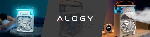 Wentylator wiatrak biurkowy 3w1 Klimator Alogy DeskBreeze™ stojący mały cyrkulator z nawilżaczem powietrza timerem i podświetle