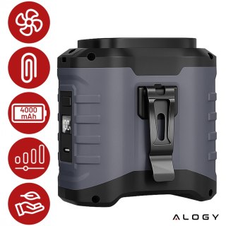 Wentylator z klipsem do paska, akumulator 4000 mAh, 5 poziomów prędkości, czas pracy 8-40 godzin, ładowanie przez USB, do stosow