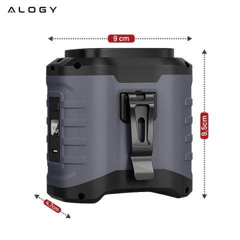 Wentylator z klipsem do paska, akumulator 4000 mAh, 5 poziomów prędkości, czas pracy 8-40 godzin, ładowanie przez USB, do stosow