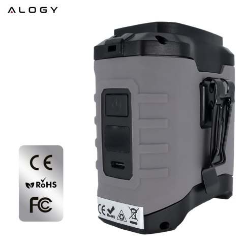 Wentylator z klipsem do paska, akumulator 4000 mAh, 5 poziomów prędkości, czas pracy 8-40 godzin, ładowanie przez USB, do stosow