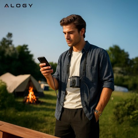 Wentylator z klipsem do paska, akumulator 4000 mAh, 5 poziomów prędkości, czas pracy 8-40 godzin, ładowanie przez USB, do stosow