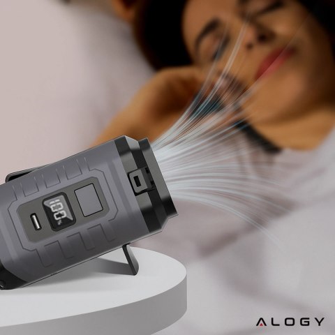 Wentylator z klipsem do paska, akumulator 4000 mAh, 5 poziomów prędkości, czas pracy 8-40 godzin, ładowanie przez USB, do stosow