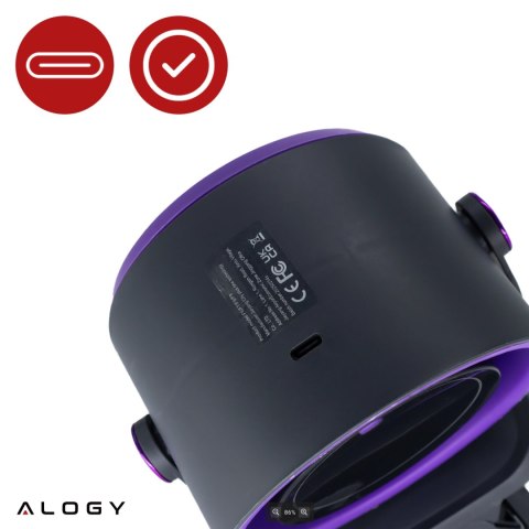 Wiatrak biurkowy ścienny cichy 25dB z klipsem bateria 8H mały 5 trybów wentylator cyrkulator powietrza Alogy ClipFan™ Ciemny Sza