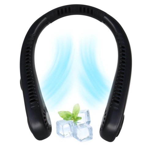 Wiatrak na szyję Alogy BreezeNeck™ mini wentylator cyrkulator powietrza na kark z wyświetlaczem 1500mAh Czarny