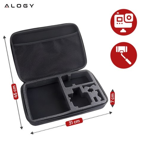 Zestaw Akcesoriów do GoPro Hero 13 12 11 10 9 8 7 6 kamerki sportowej zestaw mocowań Alogy ActionKit™ XXL 58w1 z Etui pokrowcem 