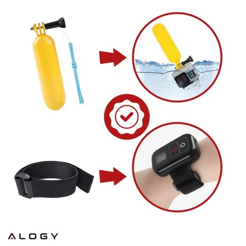 Zestaw Akcesoriów do GoPro Hero 13 12 11 10 9 8 7 6 kamerki sportowej zestaw mocowań Alogy ActionKit™ XXL 58w1 z Etui pokrowcem 