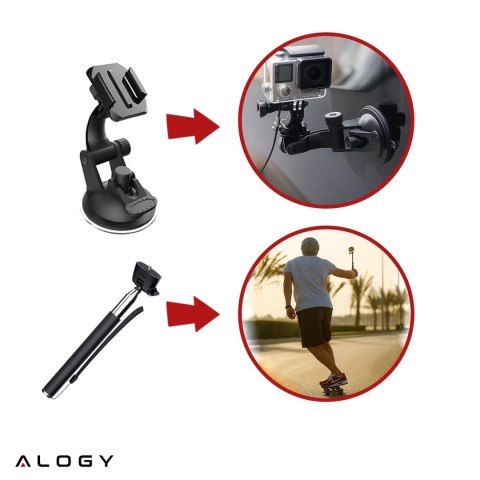 Zestaw Akcesoriów do GoPro Hero 13 12 11 10 9 8 7 6 kamerki sportowej zestaw mocowań Alogy ActionKit™ XXL 58w1 z Etui pokrowcem 