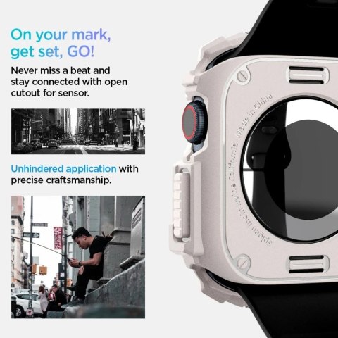 ETUI DO APPLE WATCH 10 (46MM) BEŻOWE DUNE BEIGE SPIGEN RUGGED ARMOR PRO