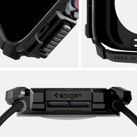 ETUI DO APPLE WATCH 10 (46MM) CZARNE MATTE BLACK SPIGEN RUGGED ARMOR PRO