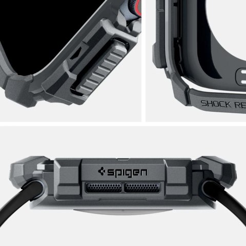 ETUI DO APPLE WATCH 10 (46MM) SZARE DARK GREY SPIGEN RUGGED ARMOR