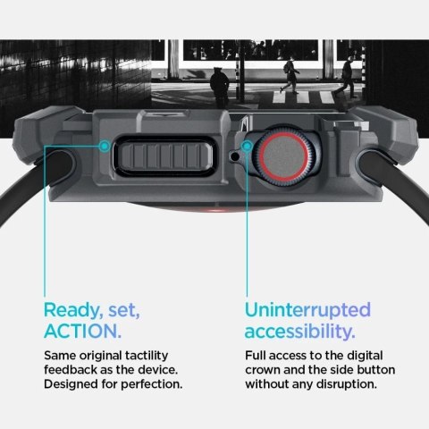 ETUI DO APPLE WATCH 10 (46MM) SZARE DARK GREY SPIGEN RUGGED ARMOR