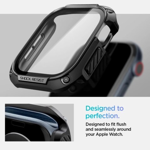ETUI ZE SZKŁEM HARTOWANYM DO APPLE WATCH 10 (46MM) CZARNE SPIGEN TOUGH ARMOR