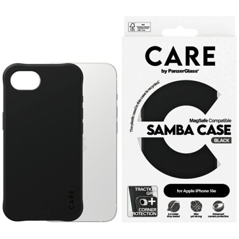 Etui CARE do iPhone 16e by PanzerGlass Fashionable Samba MagSafe Czarny