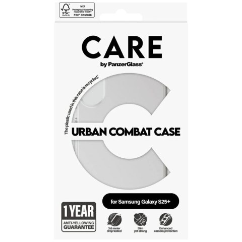 Etui do Samsung Galaxy S25+ CARE by PanzerGlass Flagship Urban Combat White QI przezroczyste