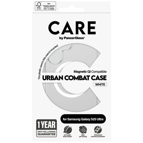 Etui do Samsung Galaxy S25 Ultra CARE by PanzerGlass Flagship Urban Combat White QI przezroczyste