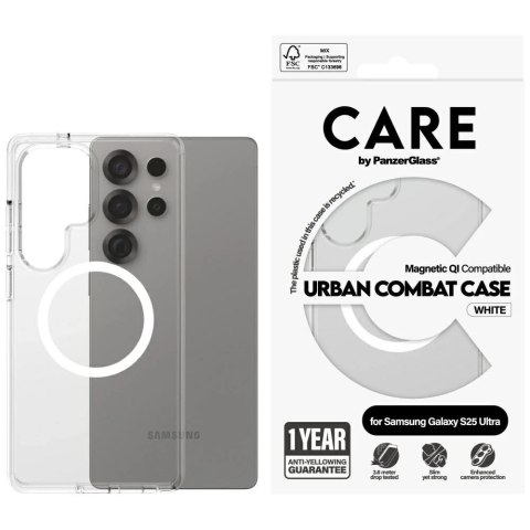 Etui do Samsung Galaxy S25 Ultra CARE by PanzerGlass Flagship Urban Combat White QI przezroczyste