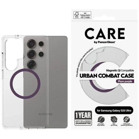 Etui do Samsung Galaxy S25 Ultra CARE by PanzerGlass Urban Combat Purple Qi