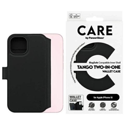 Etui do iPhone 15 CARE by PanzerGlass Tango Wallet 2w1 6,1" Czarny