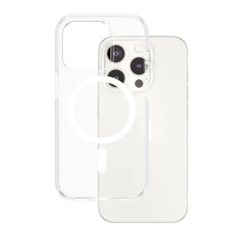 Etui do iPhone 15 Pro CARE by PanzerGlass Urban Combat Case MagSafe Przezroczysty z Białymi Magnesami
