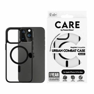 Etui do iPhone 15 Pro Max CARE by PanzerGlass Urban Combat Case MagSafe Przezroczysto-Czarne