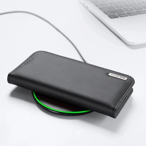Etui ochronne do iPhone 16e Dux Ducis Hivo z klapką i ochroną RFID - czarne
