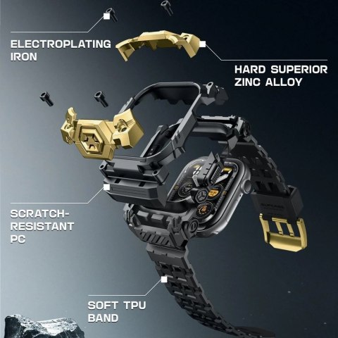 Etui z Paskiem do Apple Watch 10 (46mm) Czarno-Złote SUPCASE Unicorn Beetle Ore