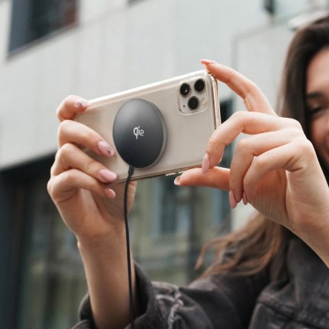 Ładowarka indukcyjna magnetyczna Wozinsky 15W bezprzewodowa Qi2 - czarna