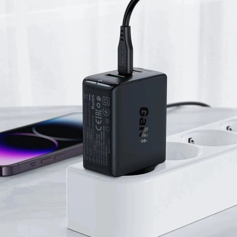 Ładowarka sieciowa Acefast szybka GaN 65W 2xUSB-C/USB-A PPS PD QC4+ biała