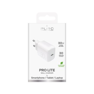 Ładowarka sieciowa Puro PROLITE 30W USB-C biała szybkie ładowanie