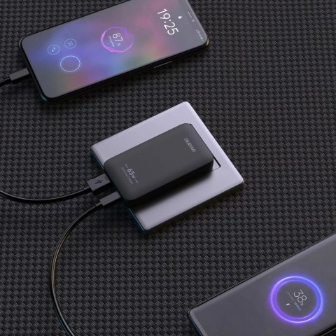 Ładowarka sieciowa podróżna GaN Dudao 65W USB-C/USB-A PD EU/US - czarna