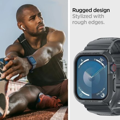 Pasek do Apple Watch 4-9 / SE 44-45mm Spigen Rugged Armor Pro Szary