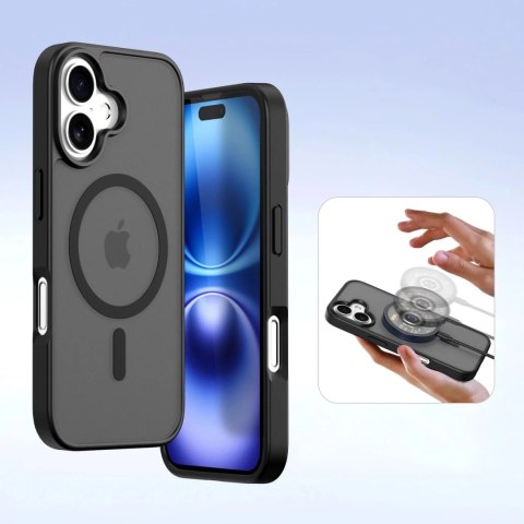 Etui ochronne do iPhone 16 Dux Ducis Lawa MagSafe + portfel - czarne