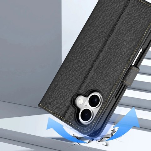 Etui ochronne do iPhone 16 Dux Ducis Lawa MagSafe + portfel - czarne