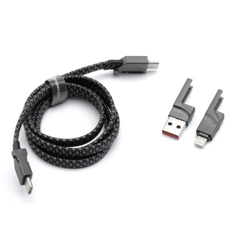 Kabel 4w1 Forcell USB-C USB-A Lightning 60W QC4.0 PD Laptop Nylon 1m
