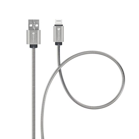 Kabel USB-A do Lightning 12W 1m Forcell Stalowy Apple iPhone iPad