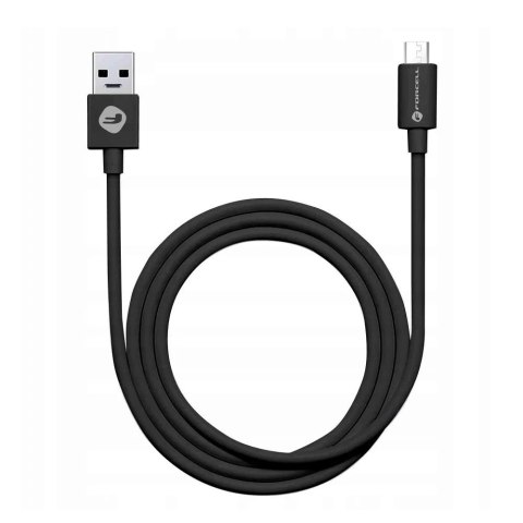 Kabel USB-A do micro USB Forcell 2.4A 1m TPE Sync Ładowanie Tuba Czarny