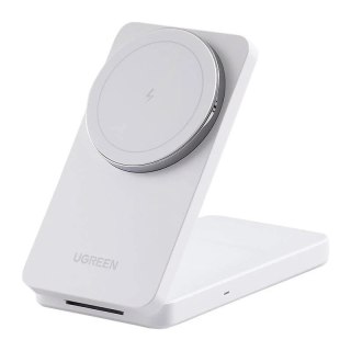 Ładowarka Indukcyjna 2w1 Ugreen W528 20W MagSafe iPhone AirPods Biała
