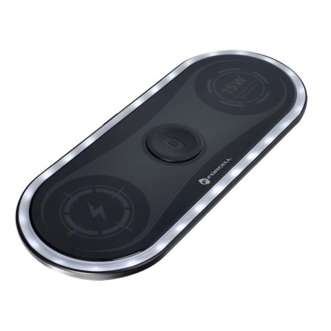 Ładowarka Indukcyjna 3w1 Forcell Ellipse Qi iPhone Watch AirPods 15W