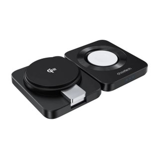 Ładowarka Składana 3w1 Choetech Qi2 MagSafe iPhone Watch AirPods Czarna