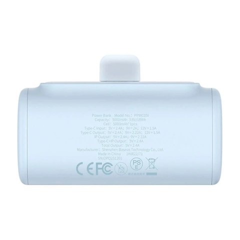 Powerbank Baseus Compact IP 5000mAh 20W Lightning + USB-C Niebieski