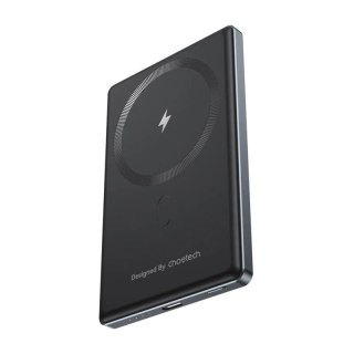 Powerbank Bezprzewodowy Choetech Black 5000mAh 20W PD Cienki USB-C Czarny