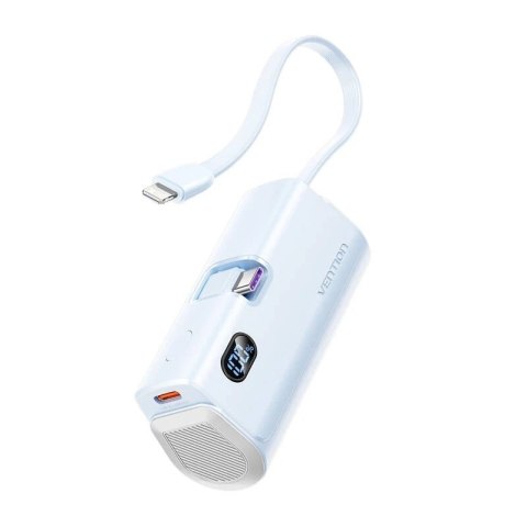 Powerbank Vention 4800mAh 22.5W LED Lightning USB-C Niebieski Kompaktowy