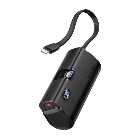 Powerbank Vention Black 4800mAh 22.5W LED Lightning USB-C Czarny Podręczny