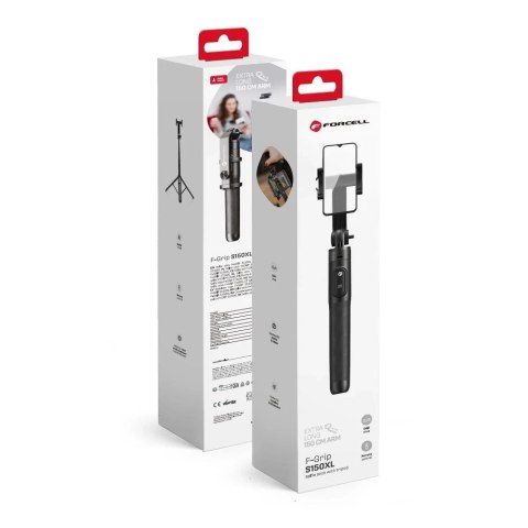 Selfie Stick Forcell F-GRIP S150XL Statyw 150cm Pilot Bluetooth 360°