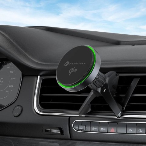 Uchwyt Samochodowy Forcell Rapid Charge Qi2 MagSafe z Ładowarką 15W