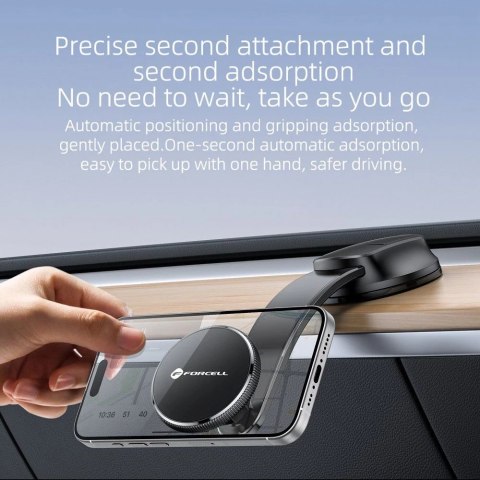 Uchwyt Samochodowy Ładowarka MagFlex magnetyczny MagSafe czarny