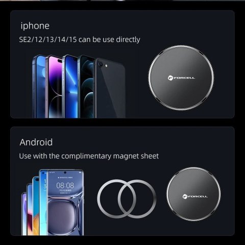 Uchwyt Samochodowy Ładowarka MagFlex magnetyczny MagSafe czarny