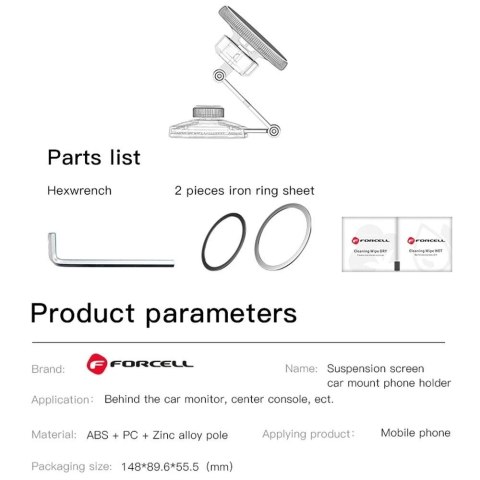 Uchwyt Samochodowy Magnetyczny Forcell IronSecure MagSafe Metalowy