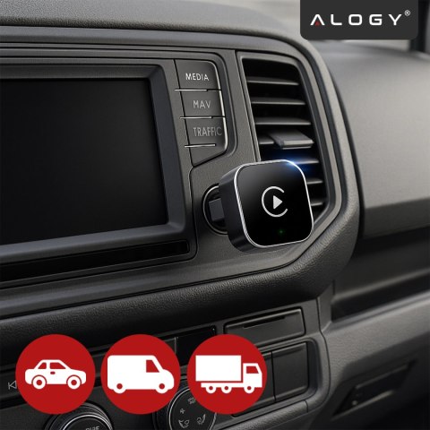 Adapter Bezprzewodowy Apple CarPlay i Android Auto do Auta, Plug & Play z Portem USB-A + Przejściówka USB-C, Szybkie Połączenie 